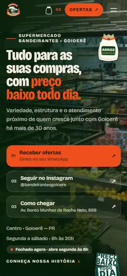 Supermercado Bandeirantes no celular