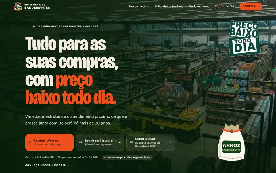Supermercado Bandeirantes no computador