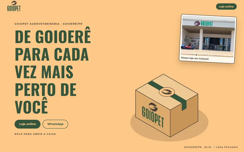 Goiopet Agroveterinária no computador